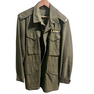 Vintage 1960s Vietnam US Army OG-107 Field Jacket 1LT Sateen Military w/ Bars
